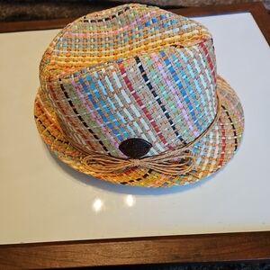 Panama Jack Womens Multicolor Woven Fedora Hat